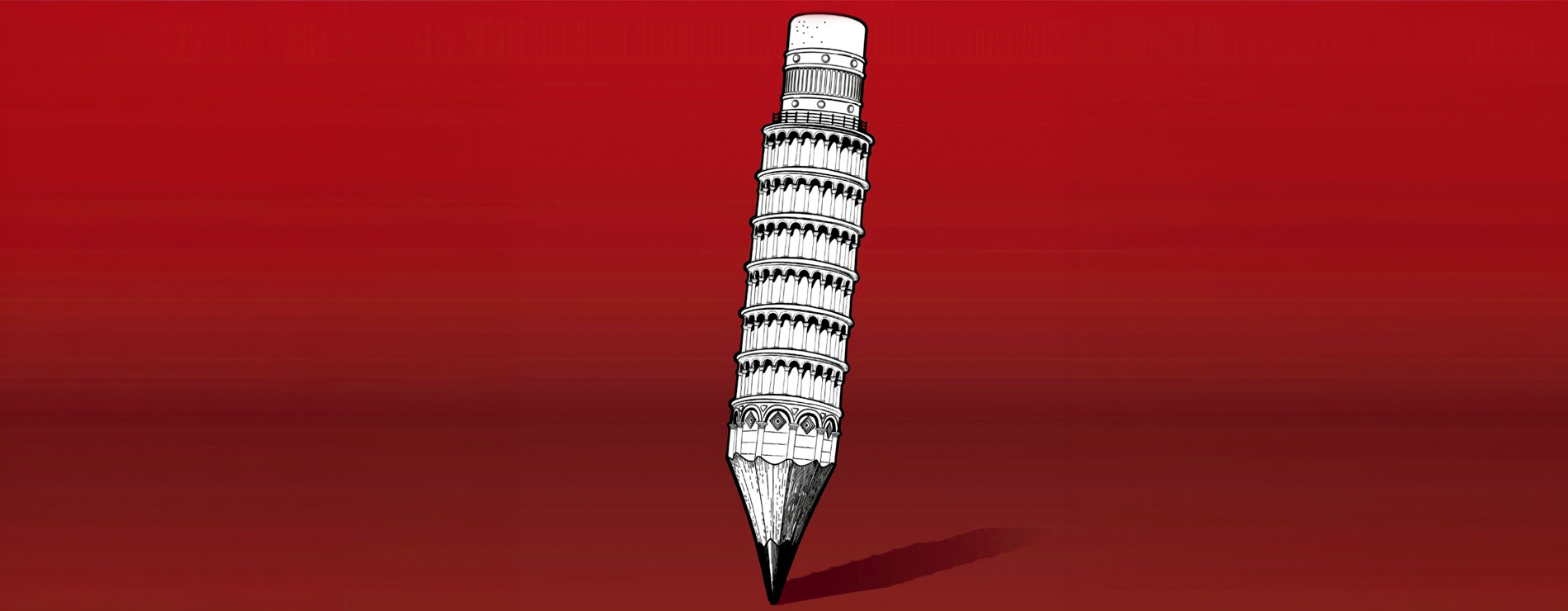 torre de pisa como lápiz